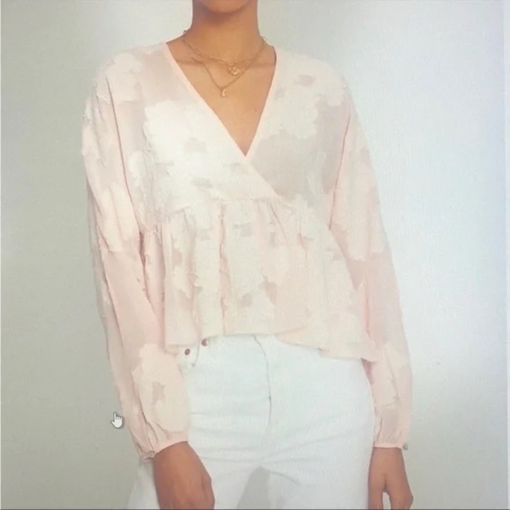 Aritzia Wilfred Pink Floral Blouse